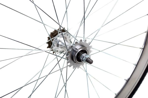 6KU Fixed Gear Wielset + Banden - Zilver