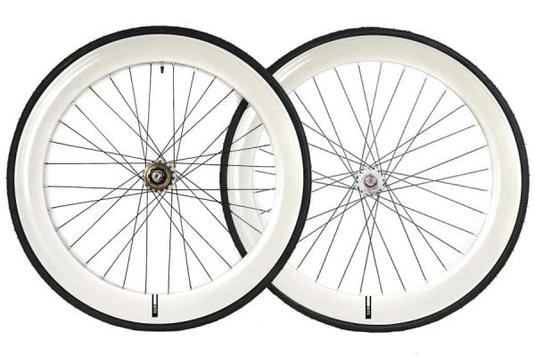 Santafixie 60mm Wielset + Binnenbanden + Banden - Wit