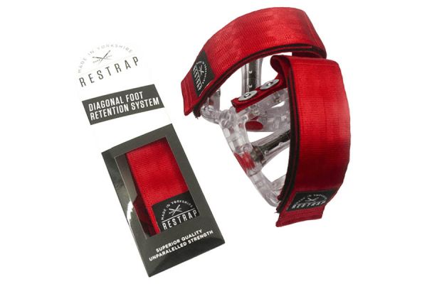 Restrap Diagonal Pedal Straps For Bikes - Red, Handmade In UK, Fits Standard Pedals - View #5