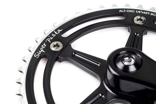 BLB Super Pista 46T Crankset - Black