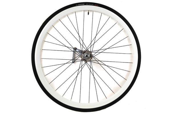 Coppia Ruote Contropedale Santafixie 30mm + Camere d'aria + Copertoncini Bianco