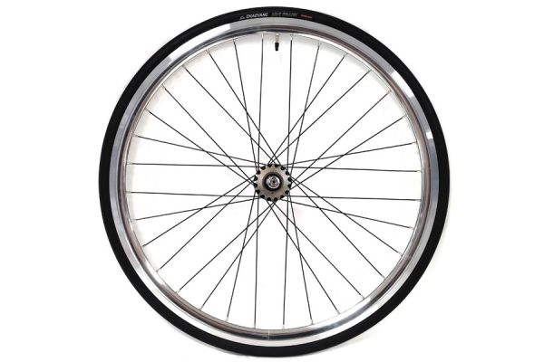 Roue Arrière Santafixie 30mm + Chambre à air + Pneu Argent/Noir