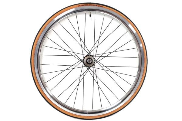 Roue Arrière Santafixie 30mm + Chambre à air + Pneu Argent/Noir Classic