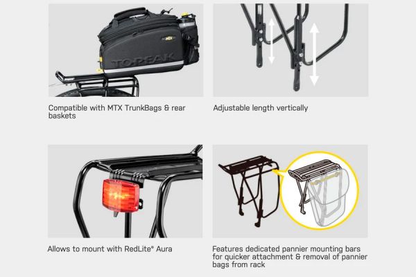 Portabultos Trasero Topeak Uni Super Tourist DX Ajustable No Disco Negro