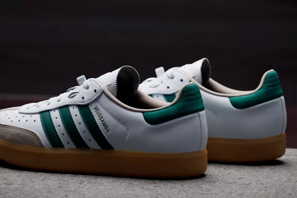 Adidas Velosamba Leather Cyclist Shoes Cloud White / Collegiate Green
