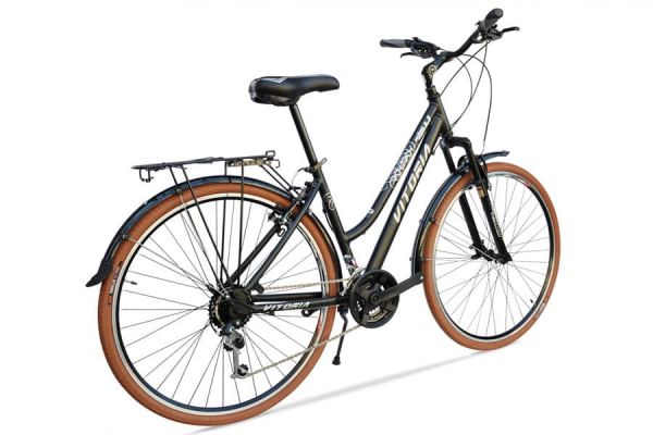 Vitoria City Bike 7-Versnellingen Stadsfiets - Zwart