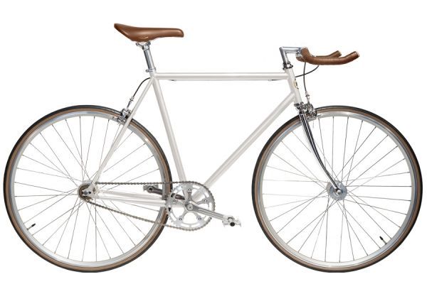 Jitensha Tokyo White/Alu/Camel Single Speed Fiets