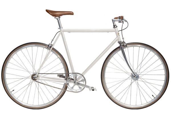 Bicicletta Single Speed Jitensha Tokyo White/Alu/Camel