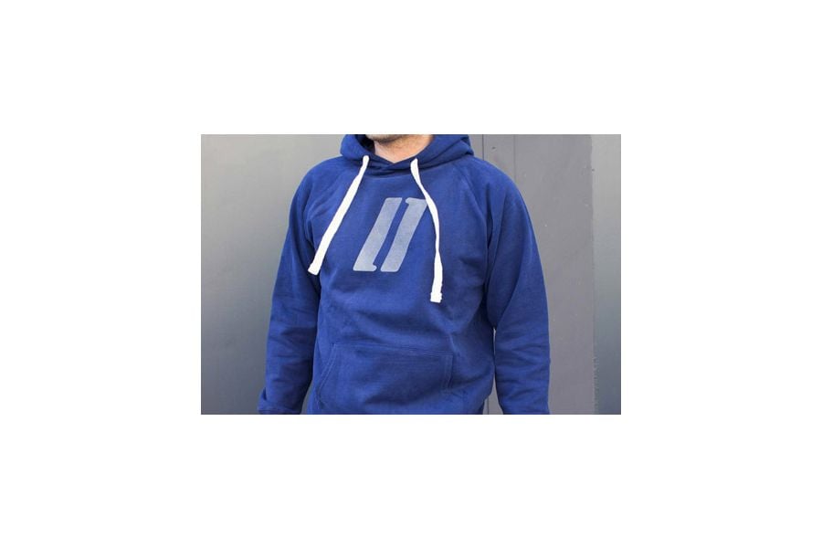 Schindelhauer Hoodie mit Streifenlogo - blau