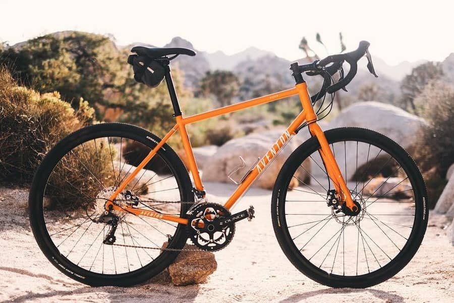 Buy the Aventon Kijote Sunset Yellow Gravel Bicycle