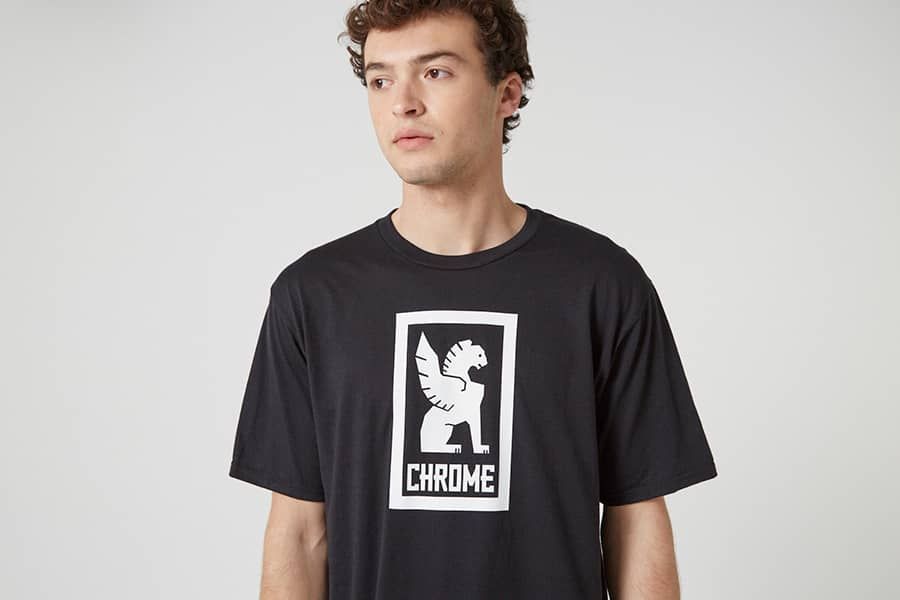 Chrome Vertical Logo Tee - Black