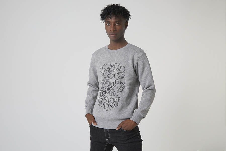 Cinelli Crest Crewneck Sweatshirt - Grå