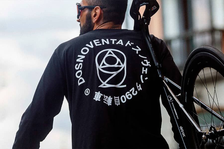 Dosnoventa Logo lange mouw T-shirt - Zwart 