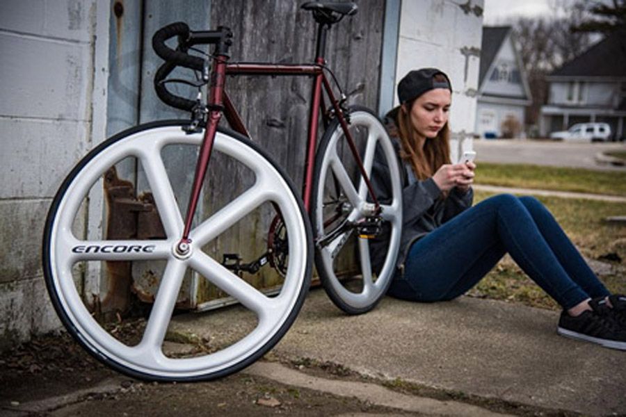 Roue Arrière Fixie Encore Cinq Rayons Blanc