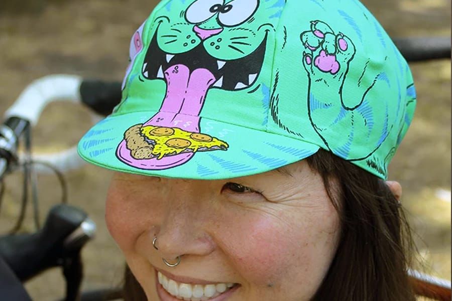 Look Mum No Hands! Pizza Cat Cycling Cap