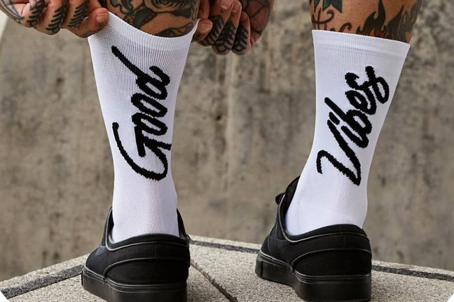 Chaussettes Pacific and Co Good Vibes Blanc