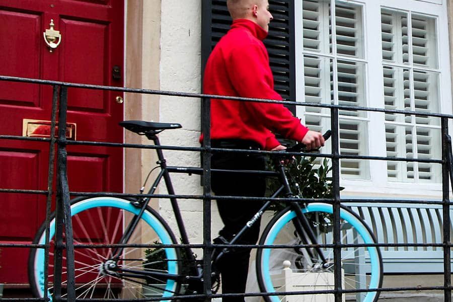 Bicicleta Fixie Quella Nero Sky Blue