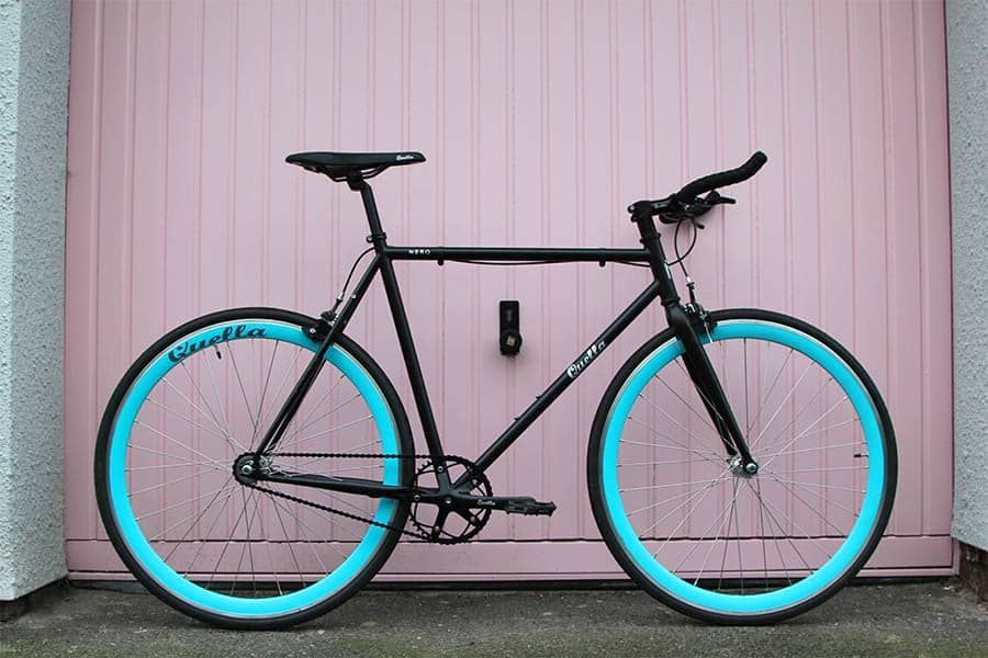 Bicicleta Fixie Quella Nero Sky Blue