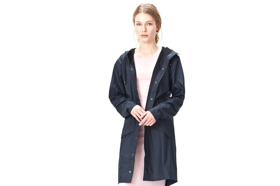 Rains Long Jacket Fietsjas - Blauw