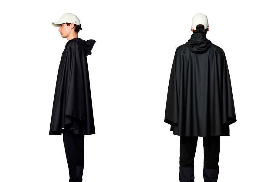 Rains Cape Poncho - schwarz