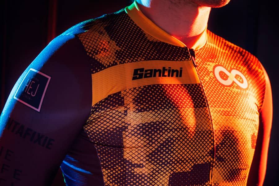 Santini One Life Cycle Team Jersey - Garnet/Yellow