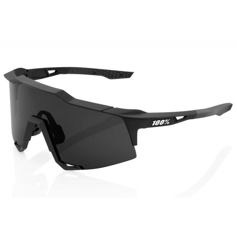 100% Speedcraft Soft Tact Black Glasses - Smoke Lens