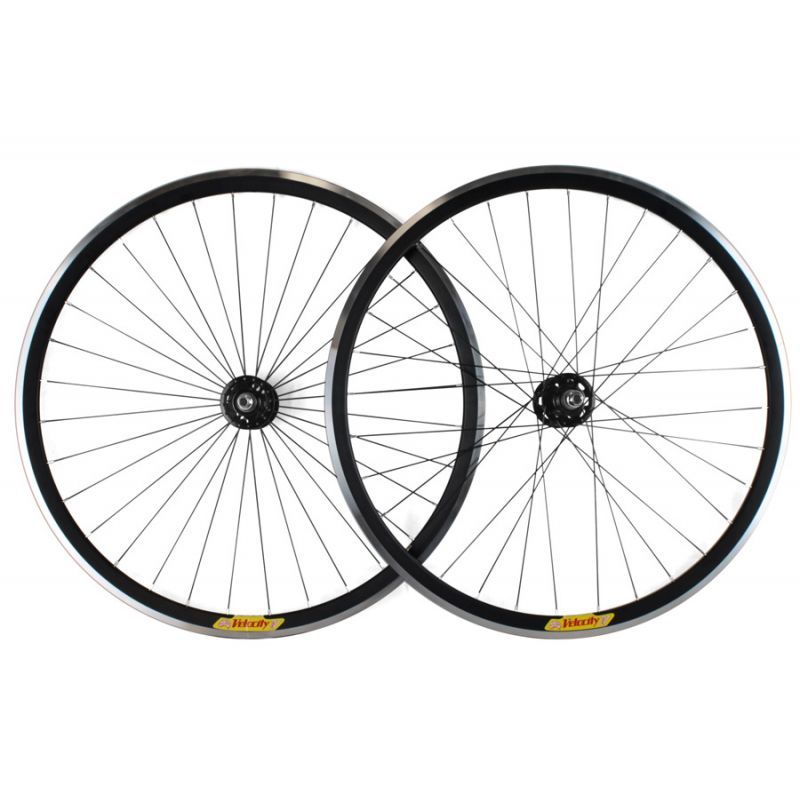 Velocity Deep V CNC Fixie Bike Wheelset Black