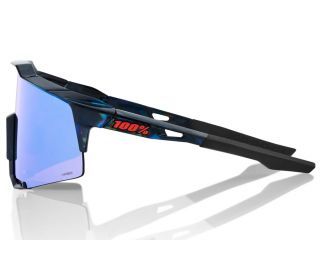 100% Speedcraft Black Holographic Bril - Blauwe gespiegelde lenzen