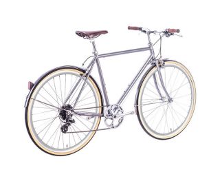 6KU Odyssey 8 Speed City Bicycle - Brandford Silver