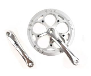 Plato y Biela Sturmey Archer 54d Plata con doble protector