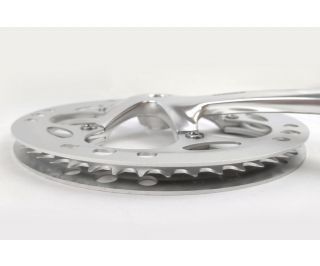 Plato y Biela Sturmey Archer 54d Plata con doble protector