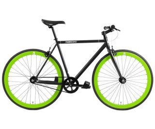 FabricBike Single Speed Bicycle - Matte Black & Green