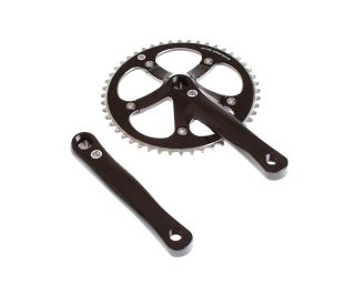 BLB Track 46T Crankset - Polished Black