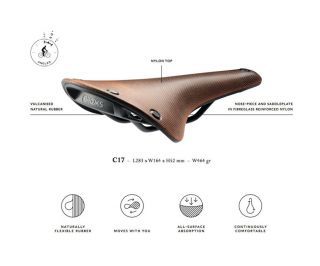 Brooks Cambium C17 Standard Rust Zadel - Bruin