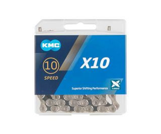 Cadena KMC X10 10V 116 Eslabones Plata Negro