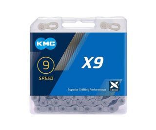 Cadena KMC X9 9V 114 Eslabones Gris