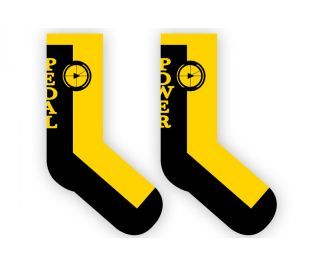 Calcetines Pedal Power Edición Rueda - Negro/Amarillo