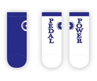 Rueda Pedal Power Socken - blau/weiß