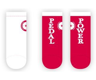 Calcetines Pedal Power Edición Rueda - Blanco/Rojo