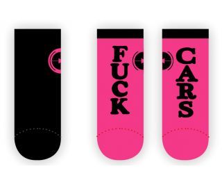 Rueda Fuck Cars Socken - schwarz/rosa