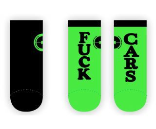 Rueda Festival Fuck Cars Cyclist Socks - Green