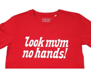 T-shirt Look Mum No Hands! Rouge/Blanc