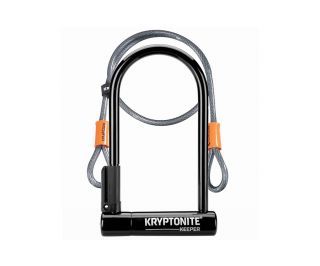 Lucchetto ad arco Kryptonite Keeper Standard con Cavo 4' Flex Nero