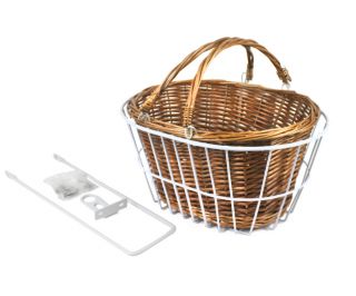 Reid metal + Wicker basket - White