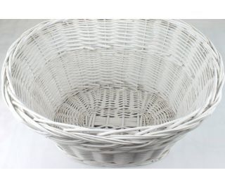 Wicker Bicycle Basket - White