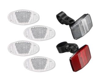 Bike Reflectors Set - Spokes (x4), Front, Rear