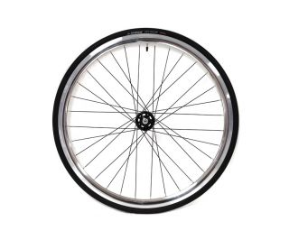 Paire de Roues Rétropédalage Santafixie 30mm + Chambres à air + Pneus Argent