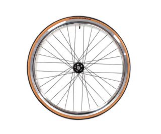 Ruota Anteriore Santafixie 30mm Argento/Nero + Camere d'aria + Copertoncino Classic