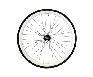 Paire de Roues Rétropédalage Santafixie 30mm + Chambres à air + Pneus Blanc