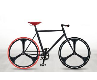 Teny Rim Tri Spoke Fixed Gear Voorwiel - Zwart